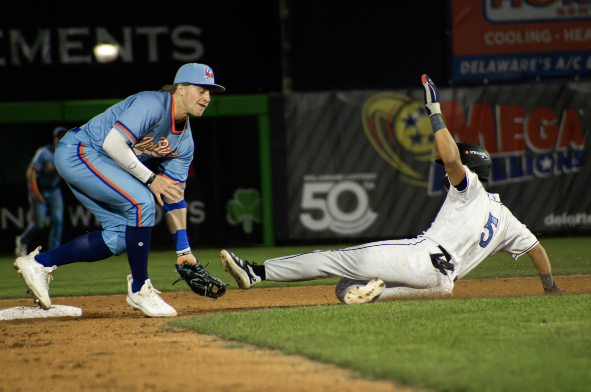 Seaver King slides into second. The Nationals former first round pick hit his first career home run in the loss Friday. - Photo via Hannah Capolingua